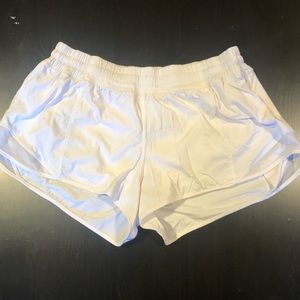 White lululemon running shorts
